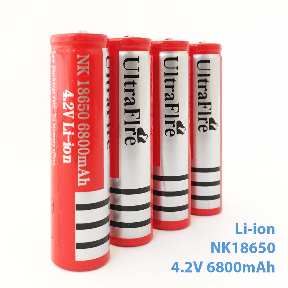 Мощна акумулаторна батерия модел 18650 LiIon 4.2V 6800 mAh RED